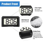 Car Dashboard Digital Clock - With Jumbo Lcd Time   Day Display - Mini Black 