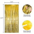 6 Pack Gold Foil Fringe Curtain Party Backdrop Gold Tinsel Backdrop Party Dec   
