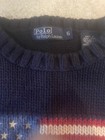 Polo Ralph Lauren Kids Navy Blue American Flag Crewneck Sweater Pullover Size 6