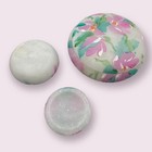 Vtg Frosted Satin Glass Vanity Powder Jar Trinket Box Lot 2 Hand Painted Floral