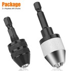 2x Keyless Chuck Conversion 1 4  Hex Shank Adapter Drill Bit Quick Change Driver