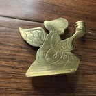 Small Vintage Brass Angel Candle Holder Christmas Holidays Nativity