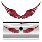 2pcs Angel Wings Car Stickers  3d Alloy Metal Angel Hawk Eagle Wings Red