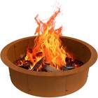 Corten Steel Fire Pits Outer 43 3  Metal Round Fire Pit Insert For Garden Yard
