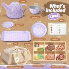 Kids Tea Party Set For Little Girl  Tea Sets For Toddler Pretend Play Purple
