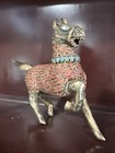 Antique Jeweled Wire Cloisonne Mythological Horse Figurine  Rare Cabochon Brass