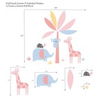 Lambs   Ivy Snuggle Jungle Pastel Safari Elephant giraffe tree Wall Decals
