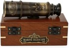 1920 Marine Telescope - Vintage Brass Spyglass With Wooden Box   15    Antique    