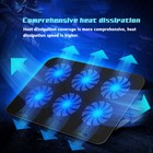 6 Fans Usb Quiet Cooling Stand Pad Led Light Radiator Laptop Pc Notebook Cooler