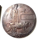 Original Wwi British Kia Death Penny Plaque Medal  Letter  Etc - Herbert Caunt