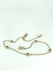 14k Solid Yellow Gold Agate Flowers Rolo Necklace