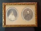 Antique Victorian Wedding Portrait Pair Carved Gold Gilt Frame Washington Dc 