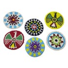 Native American Design Beaded Rosettes - Beaded Indian Medallions 