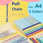 10 Pcs A4 Zippered Document Bag  Waterproof File Bag zipper Sealed Bag 5 Color 