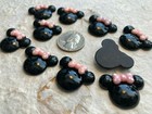 2 - 10 Pc X 1  Resin Baby Mouse Flatback W pink Polka Dot Bow Minnie Mickey