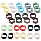 2pcs Silicone Tunnels Flexible Ear Gauge Expander Plugs Double Flared Stretching