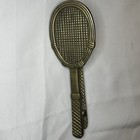 Vintage Cast Brass Tennis Racket Door Knocker Collectible Mcm Desk Weight