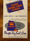 Pacific Far East Line Matchbook Cover Trans Pacific Cargo San Francisco Diamond