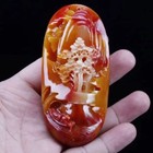 Chinese Huanglong Jade Carved Waist Tag Pendant