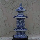 Exquisite Chinese Blue And White Porcelain Pagoda Shaped Tea Jar Vase 19 5cm