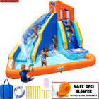 Kids Inflatable Water Park Bounce House With Blower Water Slide Splash Pool