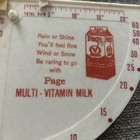 Vintage Advertising Display  Milk Rain Gauge With Orig  Glass Tube  Weather Vane