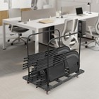 Large Capacity Folding Table Cart With Adjustable Support   Wheels