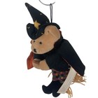 Vintage Russ Berrie Halloween Witch Teddy Bear Ornament With Broom 8  Plush Nwt