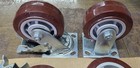 4 Casters 5  Heavy Duty 2 Swivel Plate 2 Stationary Poly Wheel  Non Skid