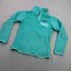 Patagonia Girls Xs Teal Fleece Snap-t Pullover Sweatshirt Activewear Jacket