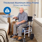 Shower Chair With Wheels  Bedside Commode Wheelchair For Seniors  Blue