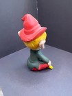  f  Vtg 1950s Japan Ceramic Pixie Elf Figurine Sitting Cross Legged Mcm 3   