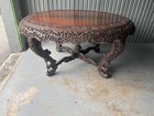 Large Anglo Indian Carved Wood Table