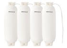 Rockville Fen485-white Boat Fender Package 4 Bumpers 8 5 x27   4 Covers  4 Lines