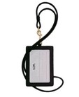 New      Authentic Coach Id Lanyard Crossgrain Leather Card Case Holder Black  68