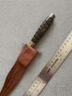 Vintage Philippines Filipino Fighting Knife bowie Horn Hilt Leather Sheath Sharp