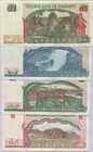 Zimbabwe Set 4 Pcs 5 10 20 50 Dollars 1994-1997 P 5 6 7 8 Unc