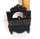 Antique Americana Cast Iron Match Safe Holder Stove Box With Legs   Arch 