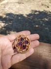 Antique Amethyst Gold Love Knot Brooch Pin
