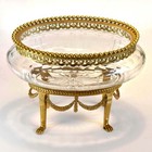 Crystal Bowl - Gilt Bronze Ormolu Filigree - Neoclassical Empire France   C 1850