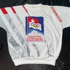 Rare Vtg 80s Adidas Olympic Winter Games Crewneck Sweatshirt Large