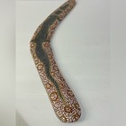 Australian Vintage Boomerang -authentically Handmade And Painted With Dot Art