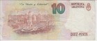 Argentina Banknote P 342a Col 742c 10 Pesos Suffix B  Very Fine