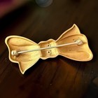 Armco Bow Brooch Wife Pin Gold Tone Vintage Service Award Steel Company