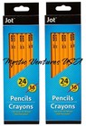 48 Jot Real Wood Pencils  2 Hb Lead Yellow Pencils Pack Latex Free Erasers