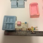 Vintage Playskool Dollhouse Furniture Lot Beds Tables Crib Baby Seat Mini House
