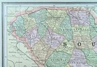 Vintage 1888 South Carolina Map 13 x11    Old Antique Original Charleston Conway