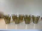 Mcm Vintage Culver Green 22k Gold Scroll Glasses Whiskey Rocks 8oz   8  Mid 