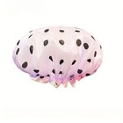 Double Layer Satin Lined Shower Cap With Elastic Band Unscented Waterproof Reusa