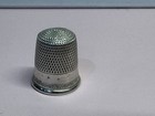 Antique Sterling Silver  Sewing Thimble Size 8 Simons Brothers Bell Mark
